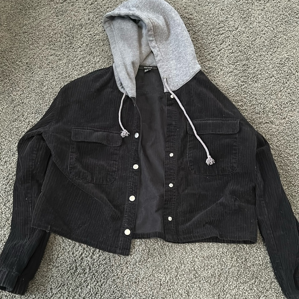 Black and grey jacket with buttons